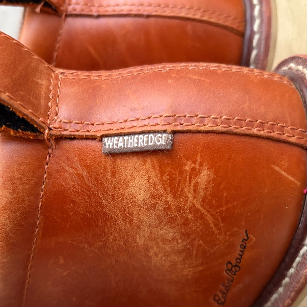 Eddie Bauer Brown Lace Up Boots with Red Laces - Picture 7 of 7